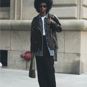 Oversized Faux Leather Jacket Zara Small